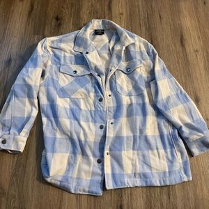 Blue and White Flannel Jacket